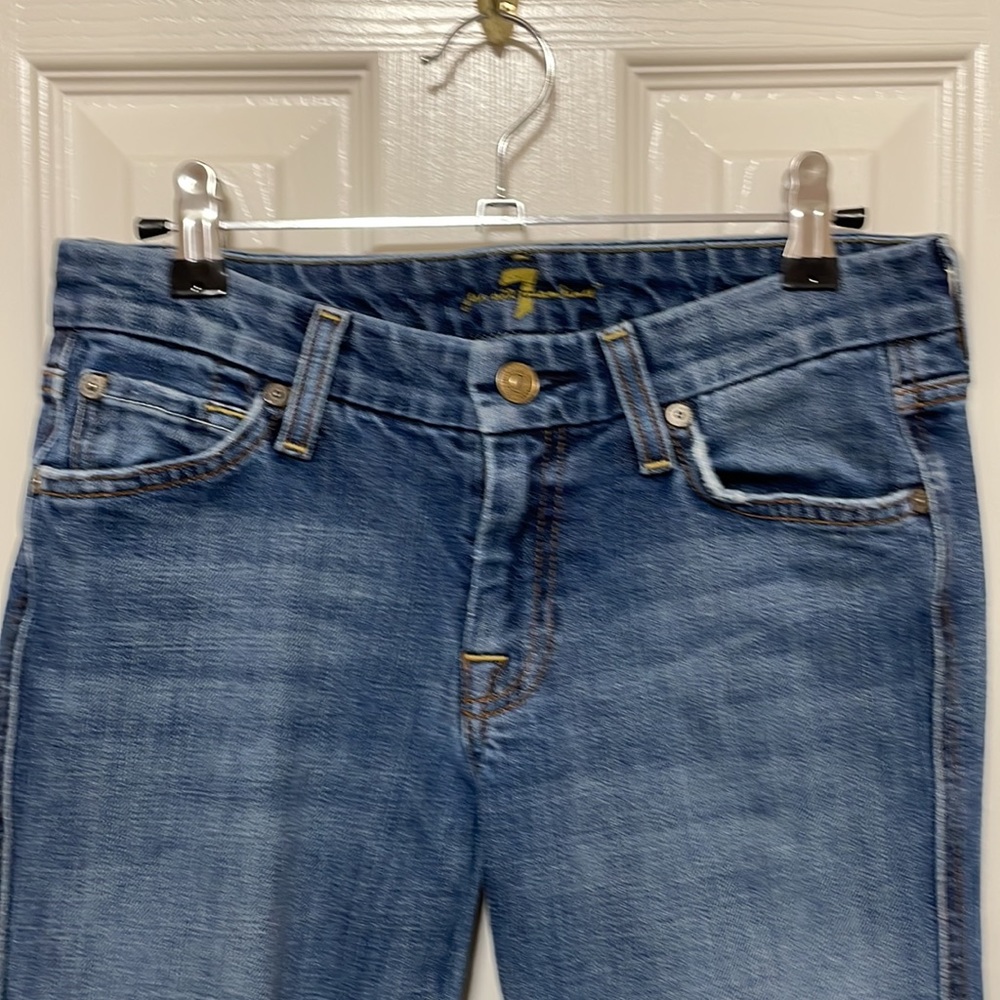 7 For All Mankind “A” Pocket Flare Leg Jeans U130J055U-055U 27” - Picture 3 of 9